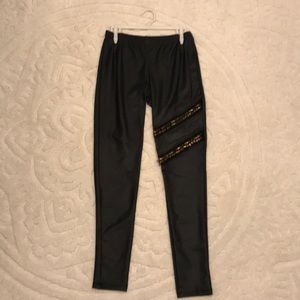 Liquid leggings with stud detail